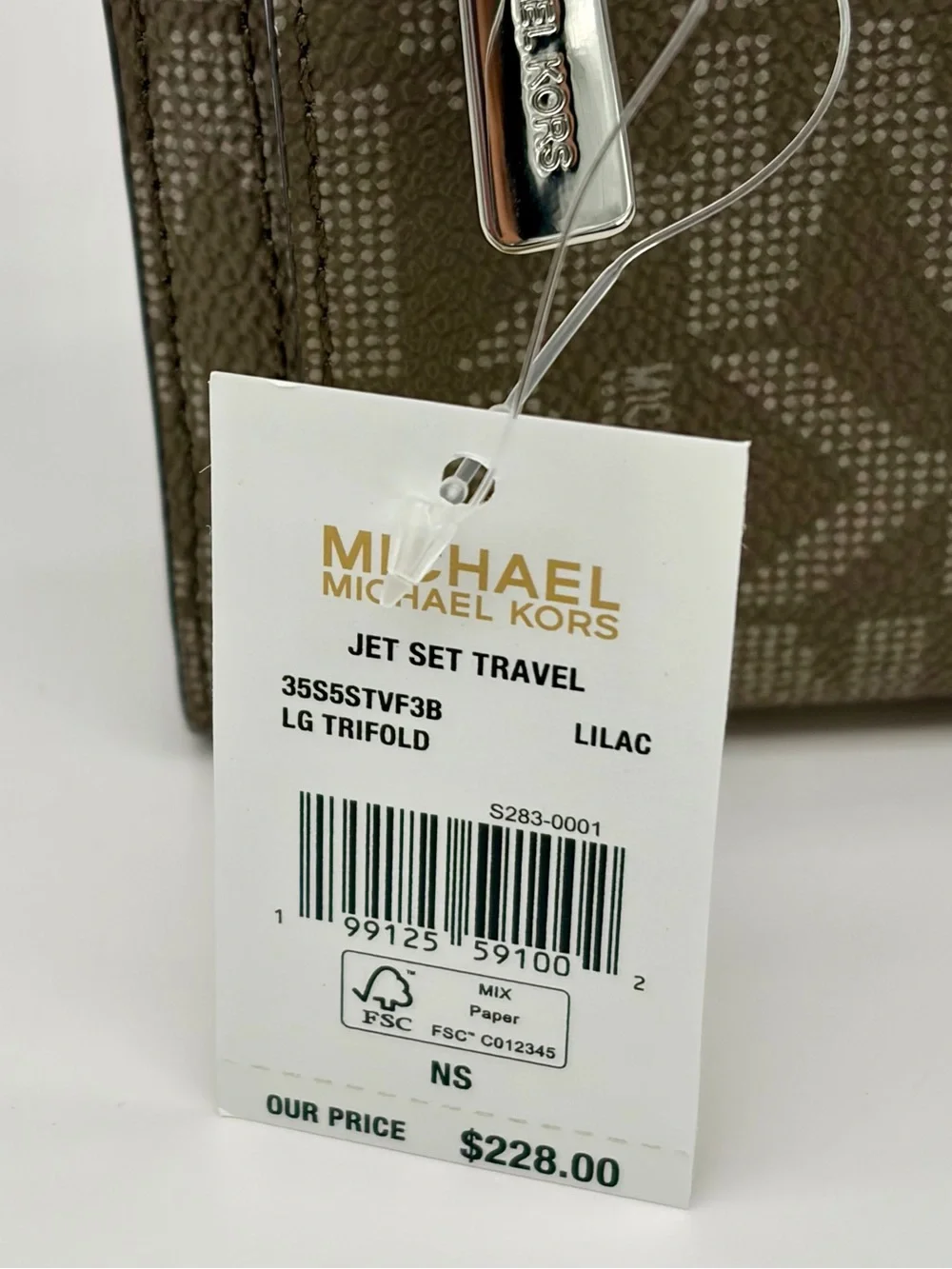Michael Kors Voyager Color-Block Logo Tote Shoulder Bag and Wallet Set Lilac